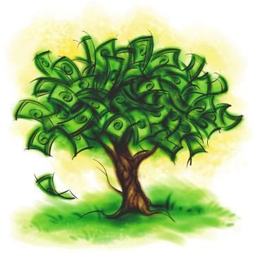 money tree tattoo. dates tree cartoon.