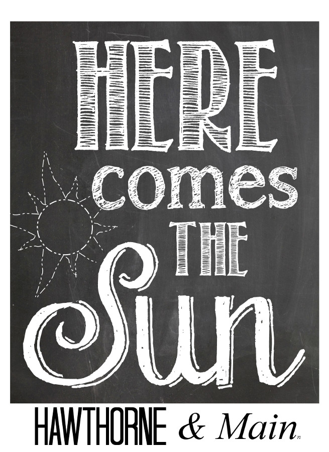 Here Comes the Sun on www.ihoardfreeprintables.com