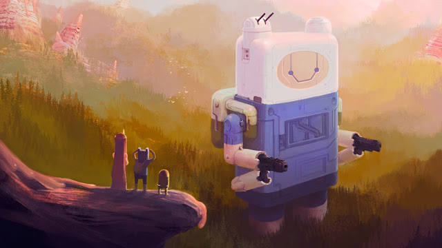   Finn Jake Princess Bubblegum Adventure Time Cartoon Mecha Robot HD Wallpaper Desktop PC Background a154. 