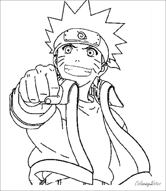 Naruto coloring pages for kids, kakashi, naruto