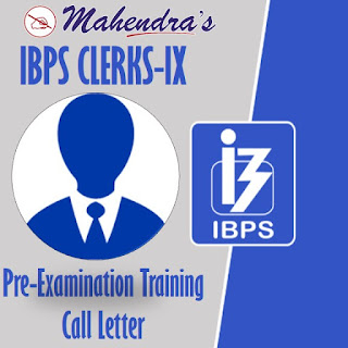 IBPS Clerks-IX Pre - Examination Training Call Letter