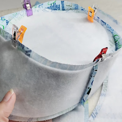 Using clips to sew bucket hats