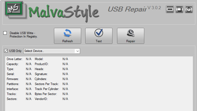 MalvaStyle-USB-Repair-Application