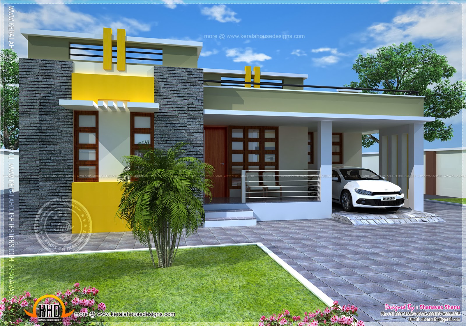 House Plan Of A Small Modern Villa Kerala Home Design And Floor Plans 8000 Houses