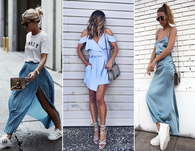 Tendência de moda primavera verão 2018 - azul serenety