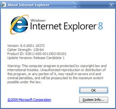 Internet Explorer 8 RC1