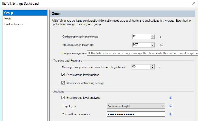 BizTalk feature Pack1 enable Application Insight on Group