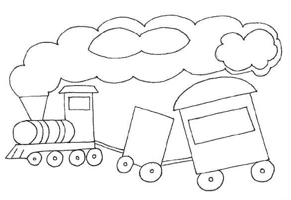 Mewarnai Gambar Kereta Api Untuk Anak Paud - Gambar Mewarnai Monster Truck Untuk Anak PAUD dan TK - Kereta api menyenangkan untuk digambar!