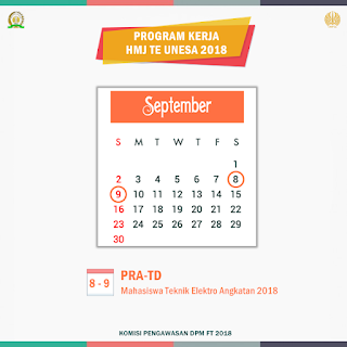 Agenda Program Kerja Eksekutif Bulan September 2018