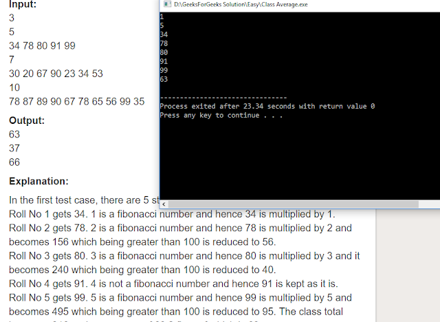 Geeksforgeeks Solution For " Class Average "