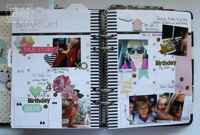 March planner pages by Bernii Miller using the Heidi Swapp planner. 2015.