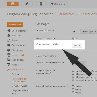 Affichage des images de Blogger en mode lightbox