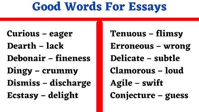 Good Words For Essays - English Seeker