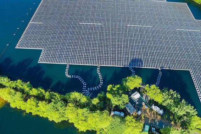 Reservoirs could be used instead of land to host solar panels. Credit: Valentyn Semenov/Alamy