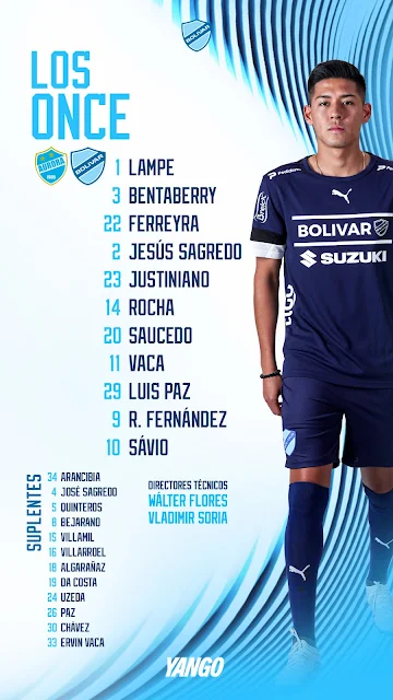 Alineaciones Aurora vs Bolivar, Semifinal de la Copa de División Profesional