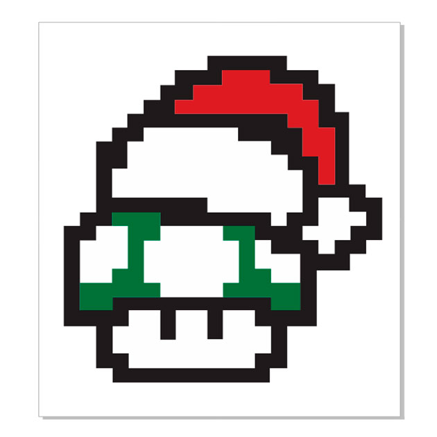 vectores de navidad hongo navideño 8bits