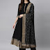 Buy Women Black Ethnic Motifs Printed Kurta with Palazzos & With Dupatta 72% Off