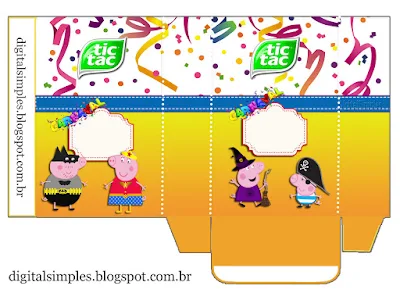 Caja Tic Tac para Imprimir Gratis de Peppa Pig en Carnaval. 