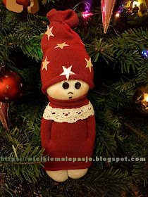 skarpetkowe lalki, skarpetkowe wytwory, lalki ręcznie szyte, Boże Narodzenie, świąteczne ozdoby