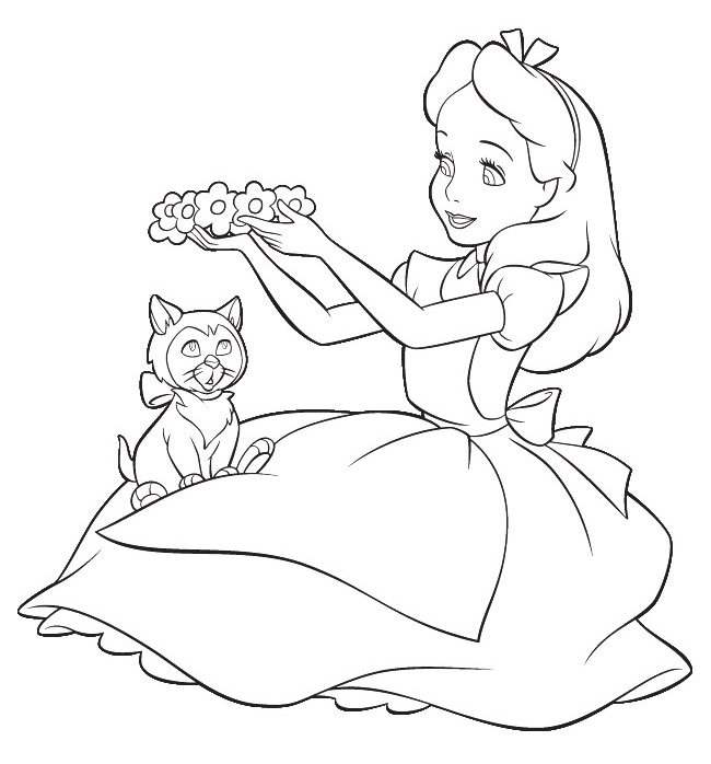 Alice Wonderland Coloring Pages 1