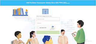 halaman login aplikasi seleksi guru pppk 2022