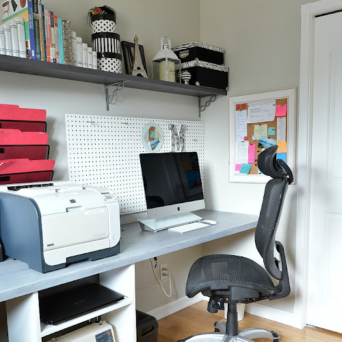 DIY Space Saving Floating Double Desk