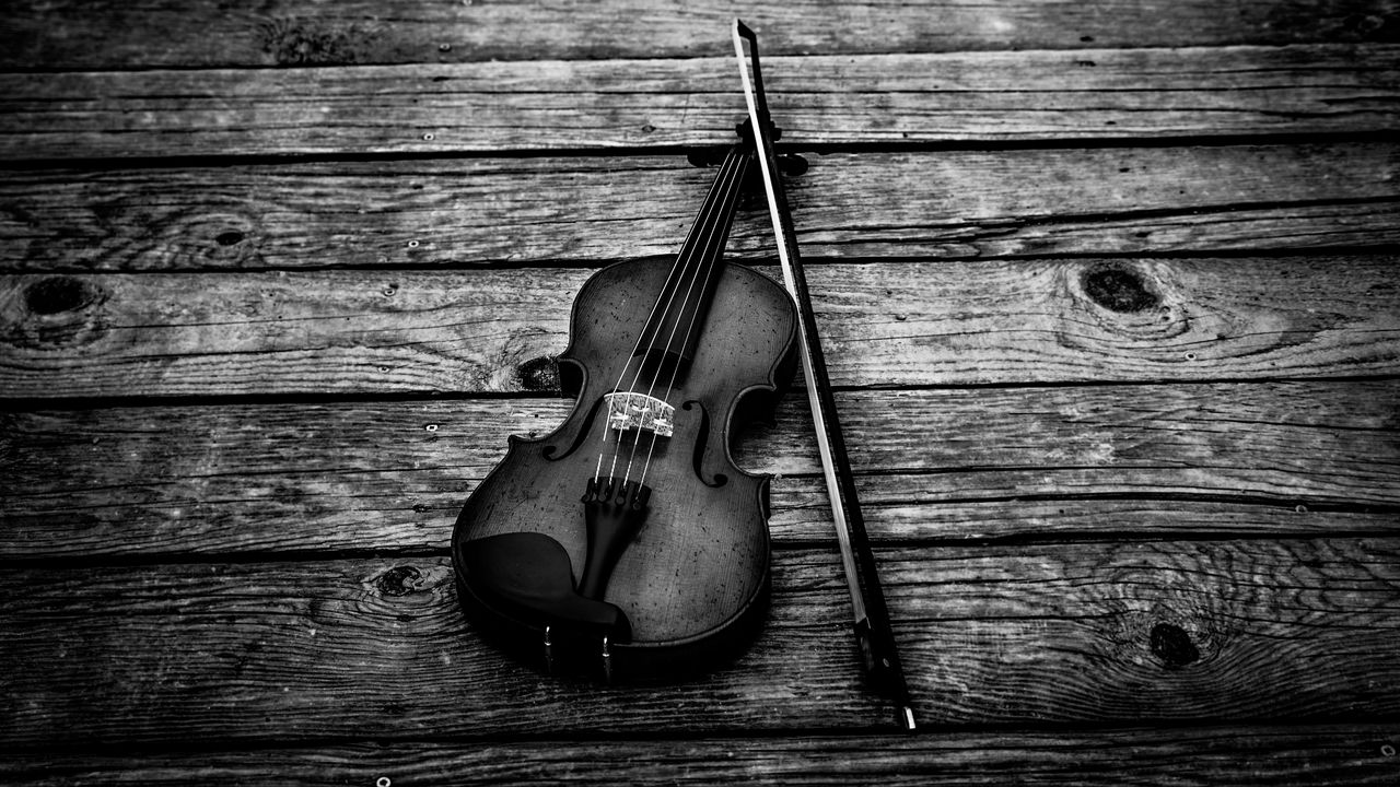 Wallpaper Violin Bw Violin Bow