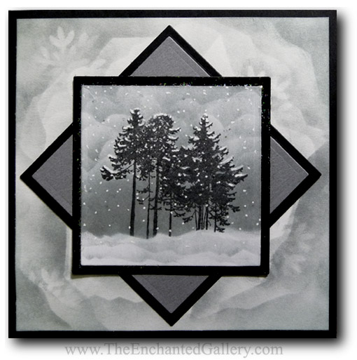 The Enchanted Gallery: Winter Snow Pine Tree Rubber 