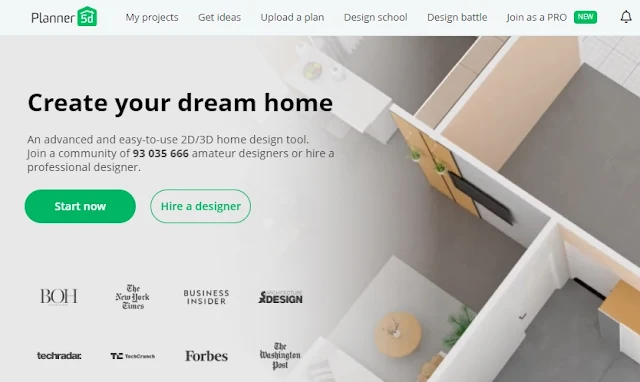 شرح موقع planner5d.com لتصميم ديكور المنازل والشقق بدون مهندسين ديكور