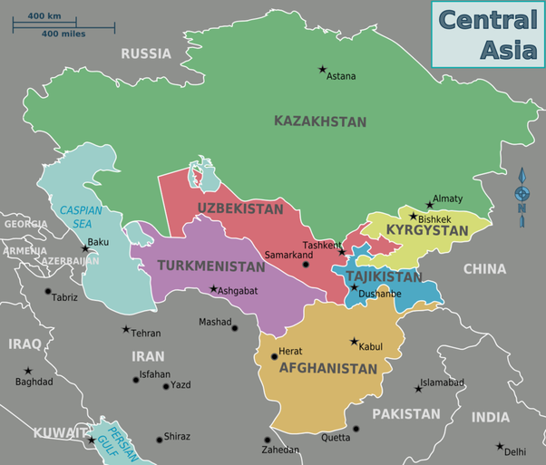 Afghanistan and Central Asia Map