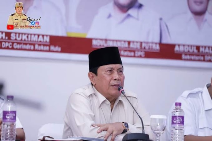 Rapat Kordinasi Cabang Dibuka Ketua DPC H.Sukiman, Pemilu 2024 Partai Gerindra Rohul Targetkan Suara Maksimal