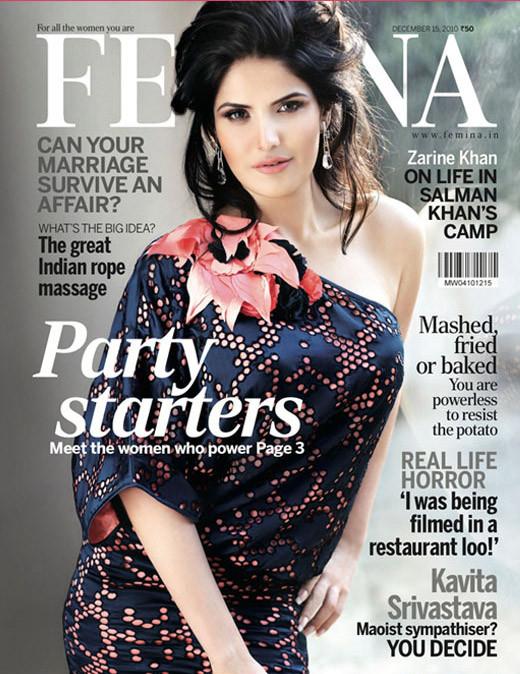 Zarine Khan  Femina Magazine December 2010,Zarine Khan hot,Zarine Khan bikini