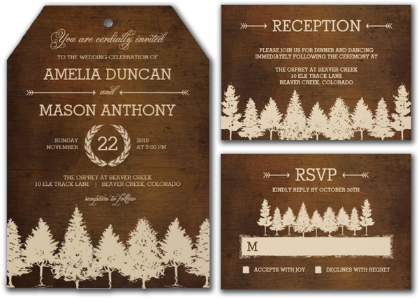  Rustic Woodland Wedding Invitations Invites