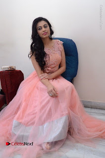 Actress Neha Hinge Stills in Pink Long Dress at Srivalli Teaser Launch  0134.JPG