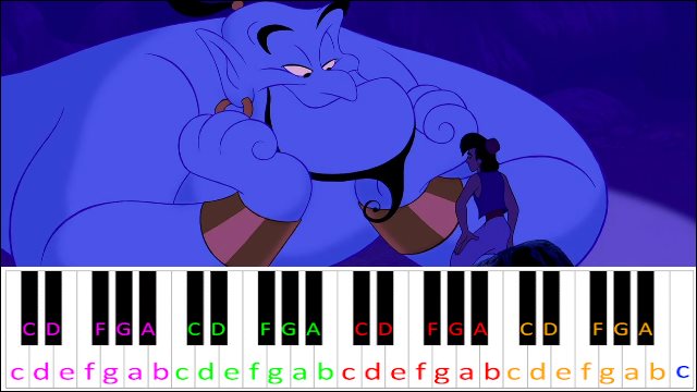 Friend Like Me (Aladdin) Piano / Keyboard Easy Letter Notes for Beginners