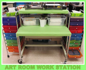 photo of: Art Room Work Station (Art Room RoundUP via RainbowsWithinReach)