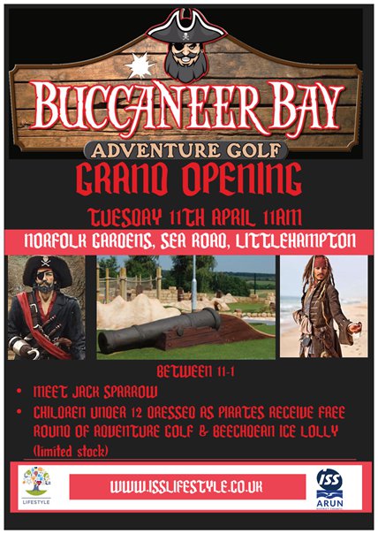 The Grand Reopening of Buccaneer Bay Adventure Golf in Littlehampton takes place on Tuesday 11th April