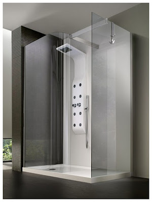 modern shower and bathroom fixture set enclosures