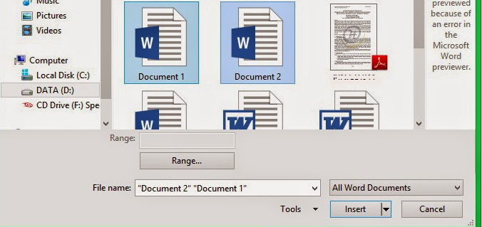 combine file document 1 and document 2