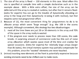 The disadvantages of arrays