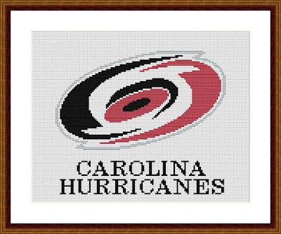 Carolina Hurricanes easy cross stitch pattern