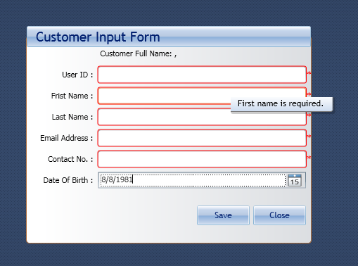 validating input in vb.net. I have only validate the text box not the date time picker to just give you 