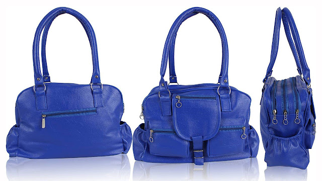 Empress Collections Hand-held Bag  (Blue)