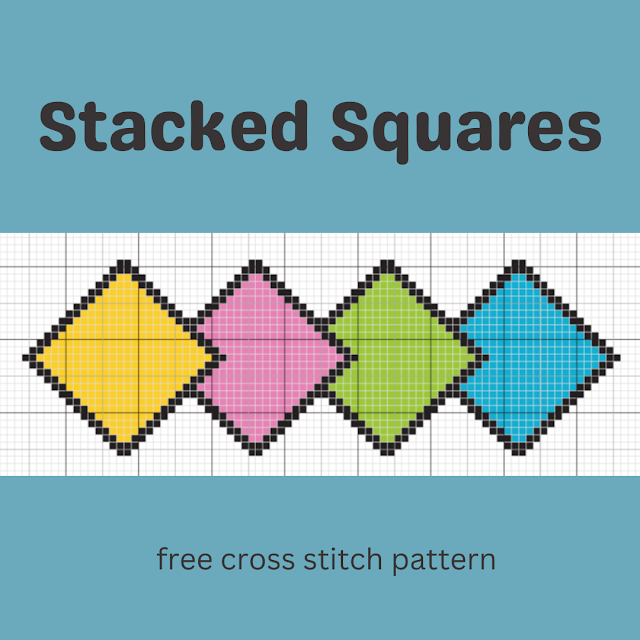 Stacked Squares Geometric Free Cross Stitch Pattern