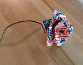 Patriotic duct tape long stem rose