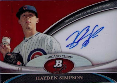 2011%20Bowman%20Platinum%20Prospect%20Autograph%20Red%20Refractors%20%23HS%20Hayden%20Simpson%2010