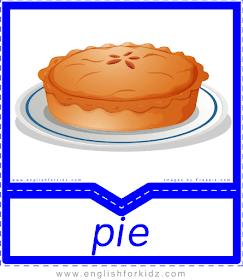 Pie - English food flashcards for ESL students