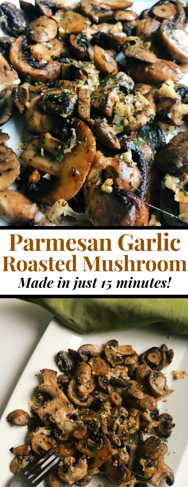 Parmesan Garlic Roasted Mushrooms #vegetarian #healthyrecipe