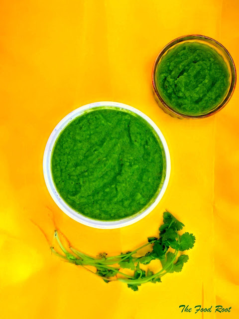 Mint Coriander Chutney is a tangy and exciting combination of mint, coriander, raw mango along with a kick of green chilli.