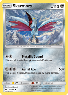 Skarmory Sun and Moon Pokemon Card